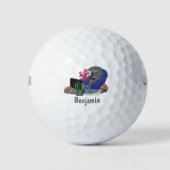 テレビおもしろいアニメを見ているサメ ゴルフボール (正面)