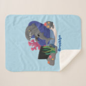 テレビおもしろいアニメを見ているサメ シェルパブランケット (正面(横))