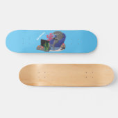 テレビおもしろいアニメを見ているサメ スケートボード (横)