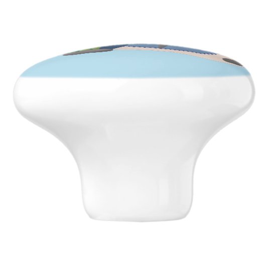 テレビおもしろいアニメを見ているサメ セラミックノブ (側面)