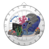 テレビおもしろいアニメを見ているサメ ダーツボード (正面)