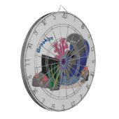 テレビおもしろいアニメを見ているサメ ダーツボード (正面左)