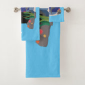 テレビおもしろいアニメを見ているサメ バスタオルセット (インサイチュ)