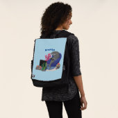 テレビおもしろいアニメを見ているサメ バックパック (着用)