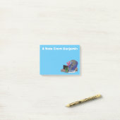 テレビおもしろいアニメを見ているサメ ポストイット (デスク上)