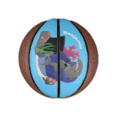 テレビおもしろいアニメを見ているサメ ミニバスケットボール (縦)