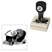 テレビおもしろいアニメを見ているサメ ラバースタンプ (押印)