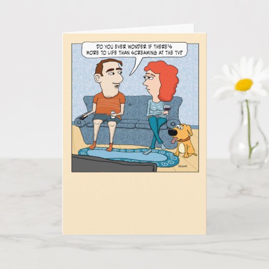 テレビおもしろい誕生日で叫ぶ カード (小さな植物)