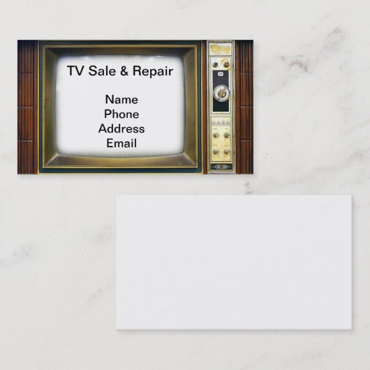 テレビおよび電子工学の販売および修理サービス 名刺 (正面/裏面)