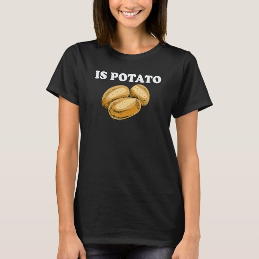 テレビで紹介されたポテトはヴィーガン野菜ですか Tシャツ (正面)