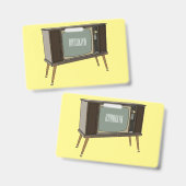 テレビのカートゥーンイラスト バッジ (正面＆裏面)