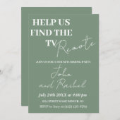 テレビのリモコンを探して一緒に楽しい新築パーティーをしよう 招待状 (正面/裏面)