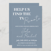 テレビのリモコンを探して！楽しい新築パーティー 招待状 (正面/裏面)