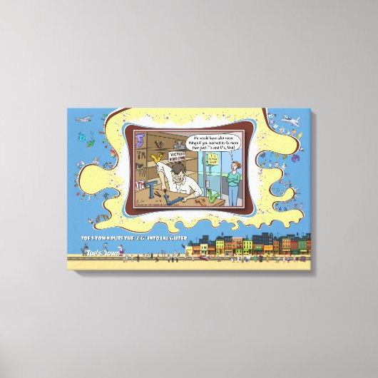 テレビの修理屋 | 不条理な言葉遊びユーモア 24x16 キャンバスプリント (正面)