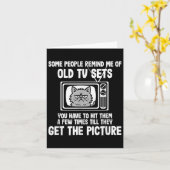 テレビの古い猫を思い出す人もおもしろいいる カード (黄色い花)