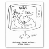 テレビの漫画の後半ニュースとニュースリーダー。 シール (正面)