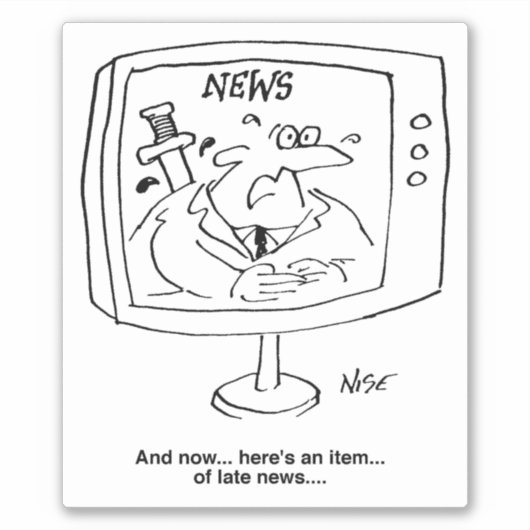 テレビの漫画の後半ニュースとニュースリーダー。 シール (正面)