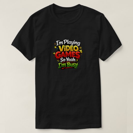 テレビゲームをしています Tシャツ (デザイン正面)