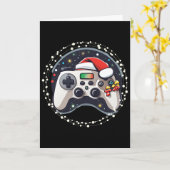 テレビゲームコントローラー サンタ帽子 クリスマス ゲーミングX カード (黄色い花)