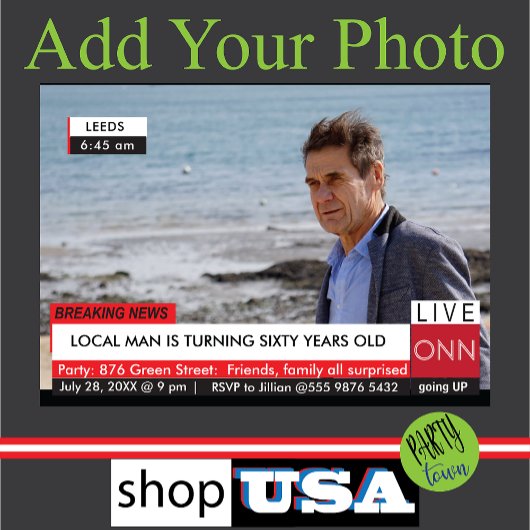 テレビニューメンズおもしろい誕生日 マグネット招待状