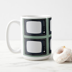 テレビ旧クラシックレトロテレビパターン コーヒーマグカップ
