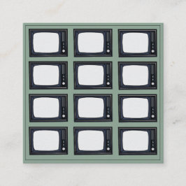 テレビ旧クラシックレトロテレビパターン スクエア名刺