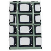 テレビ旧クラシックレトロテレビパターン ミディアムペーパーバッグ (正面)