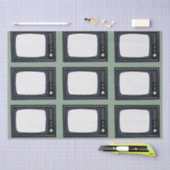 テレビ旧クラシックレトロテレビパターン 薄葉紙 (クラフト)