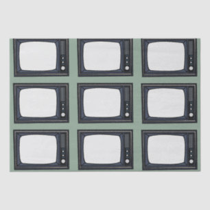 テレビ旧クラシックレトロテレビパターン 薄葉紙