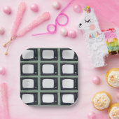 テレビ旧クラシックレトロTVパターンパーティー ペーパープレート (パーティー)