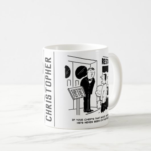 テレビ漫画に出演していないレストランのシェフ コーヒーマグカップ (正面右)