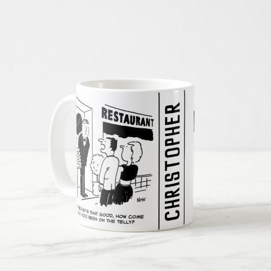 テレビ漫画に出演していないレストランのシェフ コーヒーマグカップ (正面左)