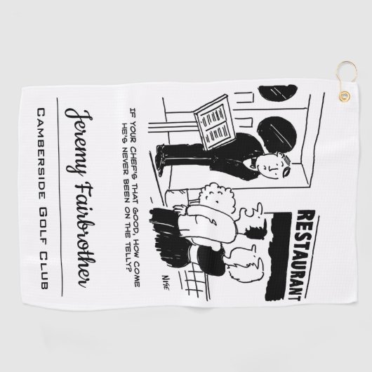 テレビ漫画に出演していないレストランのシェフ ゴルフタオル (横)