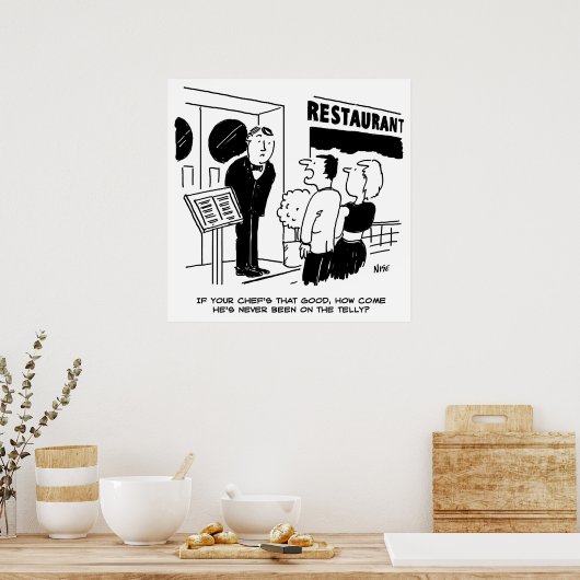 テレビ漫画に出演していないレストランのシェフ ポスター (キッチン)