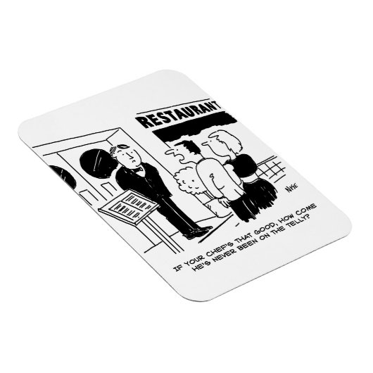 テレビ漫画に出演していないレストランのシェフ マグネット (右側)