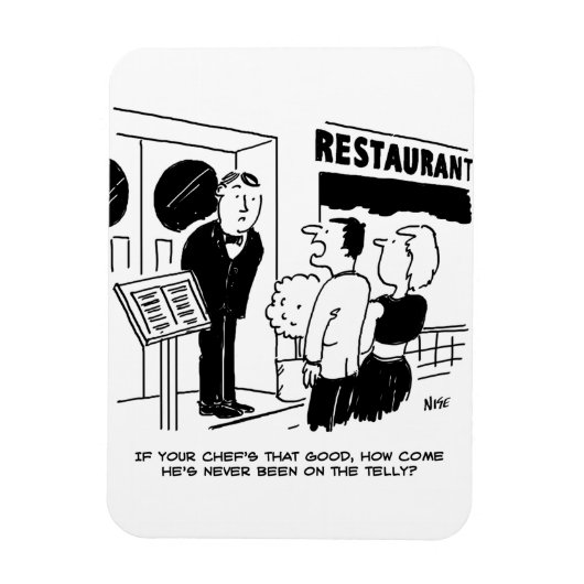 テレビ漫画に出演していないレストランのシェフ マグネット (縦)