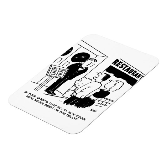 テレビ漫画に出演していないレストランのシェフ マグネット (左側)