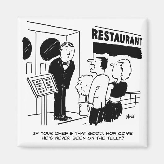 テレビ漫画に出演していないレストランのシェフ マグネット (正面)