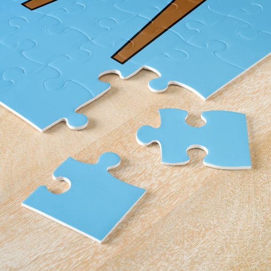 テレビ漫画の前で眠るブラックバード ジグソーパズル (側面)