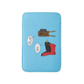 テレビ漫画の前で眠るブラックバード バスマット (正面縦)