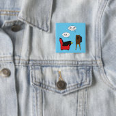 テレビ漫画の前で眠るブラックバード 缶バッジ (インサイチュ)