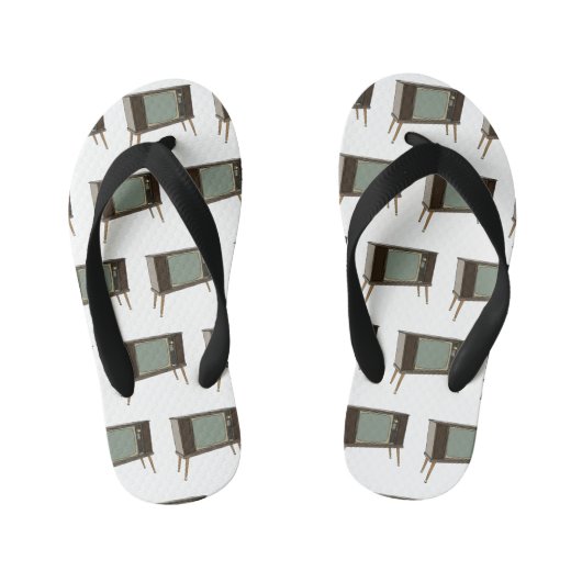 テレビ漫画イラストレーション キッズビーチサンダル (フットベッド)