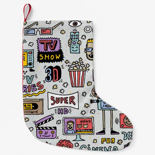 テレビ番組、シリーズ、映画のドッおもしろいドルヴィンテージ スモールクリスマスストッキング (正面)