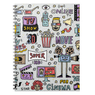 テレビ番組、シリーズ、映画ドードルおもしろいヴィンテージ ノートブック