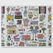 テレビ番組、シリーズ、映画ドードルおもしろいヴィンテージ ラッピングペーパー (フラット)