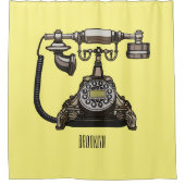 テレホンカートゥーイラストレーション シャワーカーテン (正面)