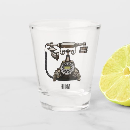 テレホンカートゥーイラストレーション ショットグラス (正面)