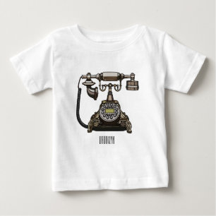 テレホンカートゥーイラストレーション ベビーTシャツ
