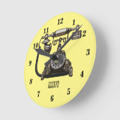 テレホンカートゥーイラストレーション ラウンド壁時計 (傾斜)