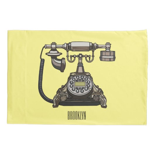 テレホンカートゥーイラストレーション 枕カバー (裏面)